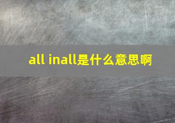 all inall是什么意思啊